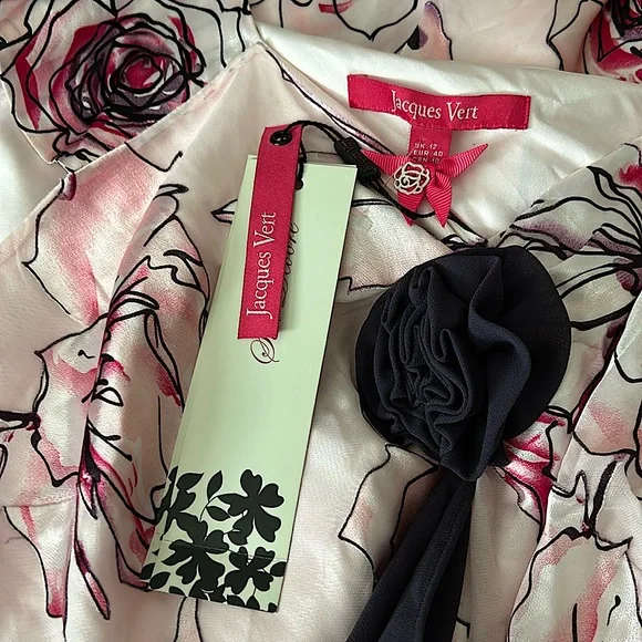 Jacques Vert NWT Ruby Rose Floral Silk Maxi Dress **Size 12/US Size 10** 🌸🌸 - Picture 8 of 8